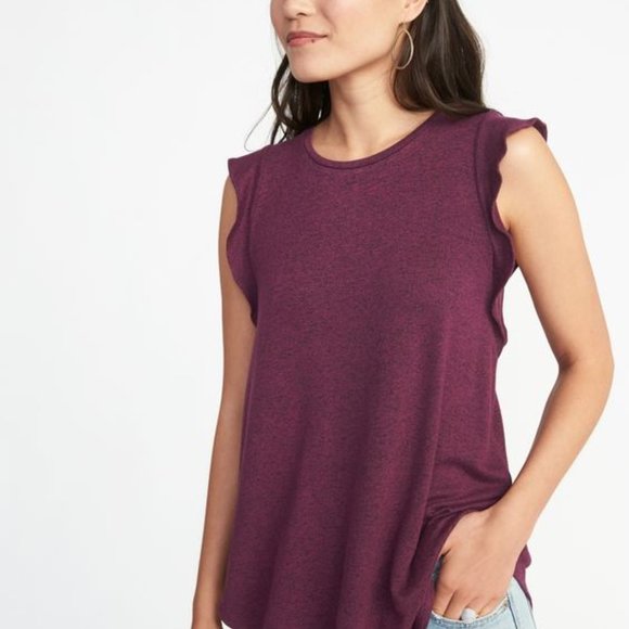 Old Navy's Luxe High-Neck Ruffle-Sleeve Top for Women - Picture 1 of 10